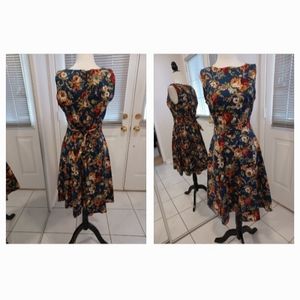 2/$50 New Blue Sleeveless Floral Dress - Size Medium
